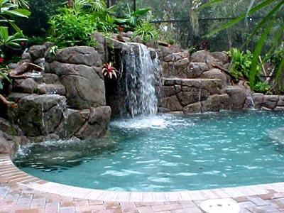 Swimming Pool Designs with Waterfalls